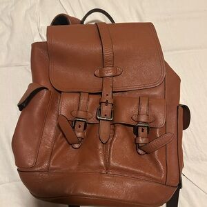 Classic Brown Leather Backpack